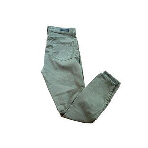 Articles Of Society Womens Jeans Size 26 Green Solid Denim Jeans Skinny
